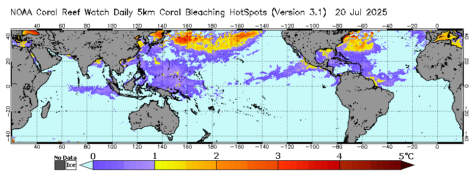 Global Coral Bleaching Heat Stress HotSpot image