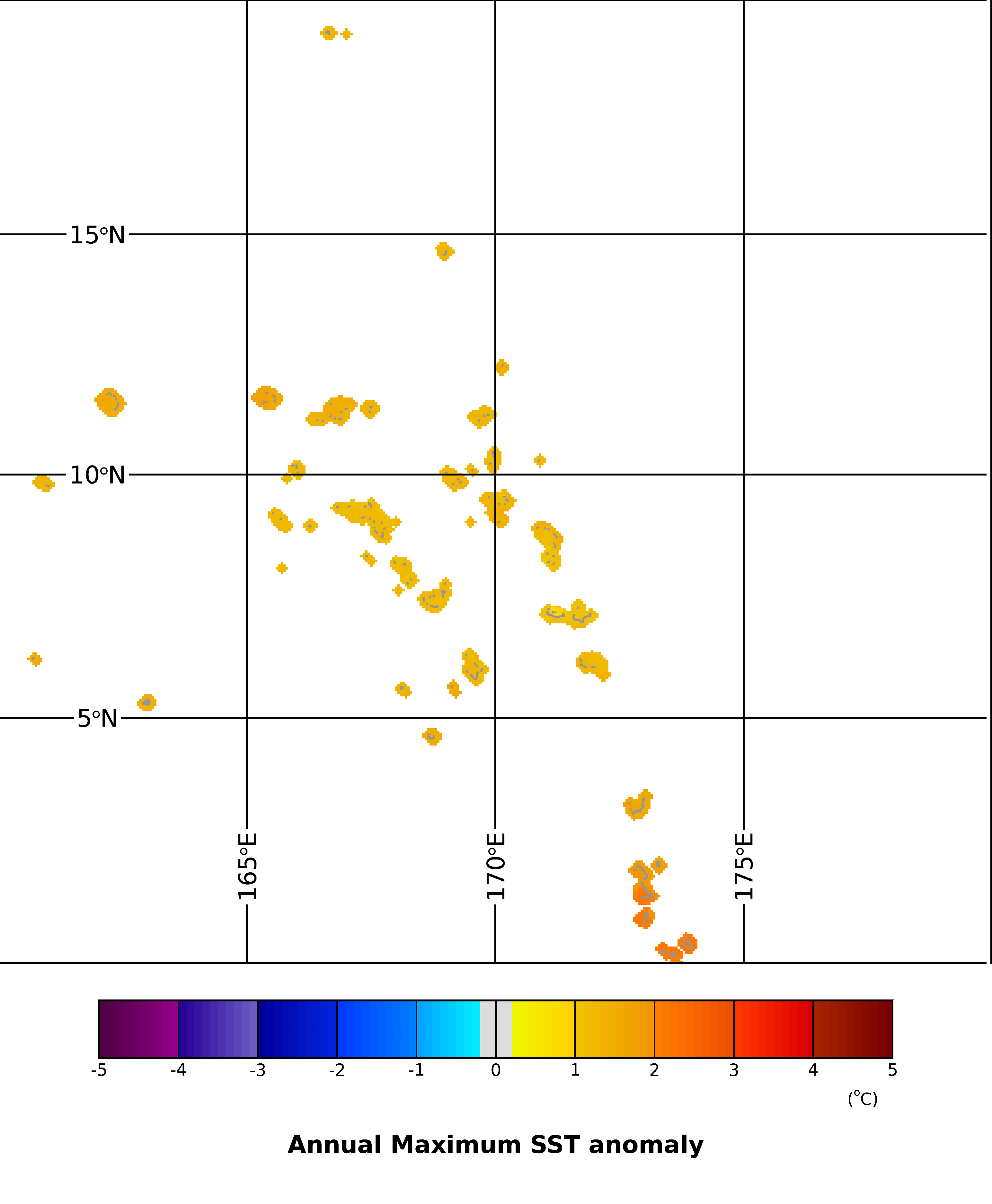 Regional Annual Maximum SST Anomaly