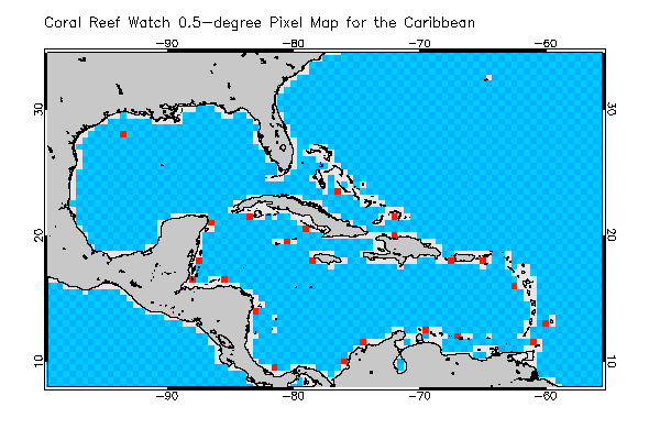 Pixel location chart for the region