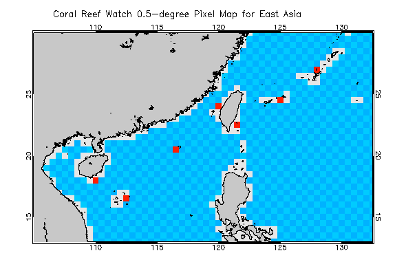 Pixel location chart for the region