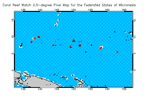 Pixel location chart for the region