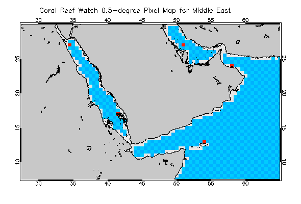 Pixel location chart for the region