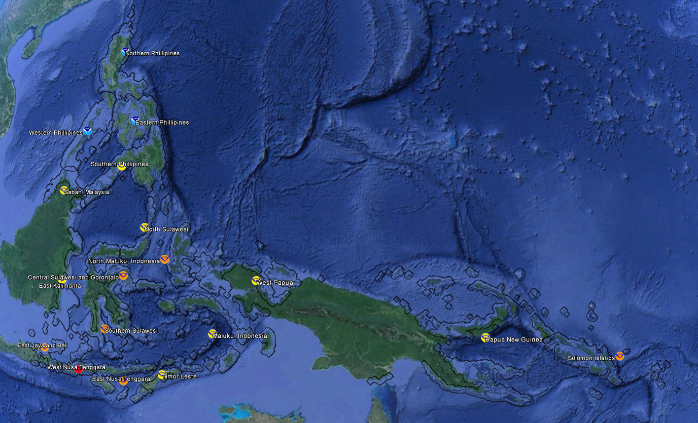 Station location chart for the region