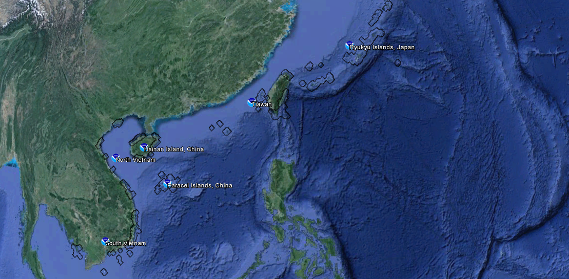 Station location chart for the region