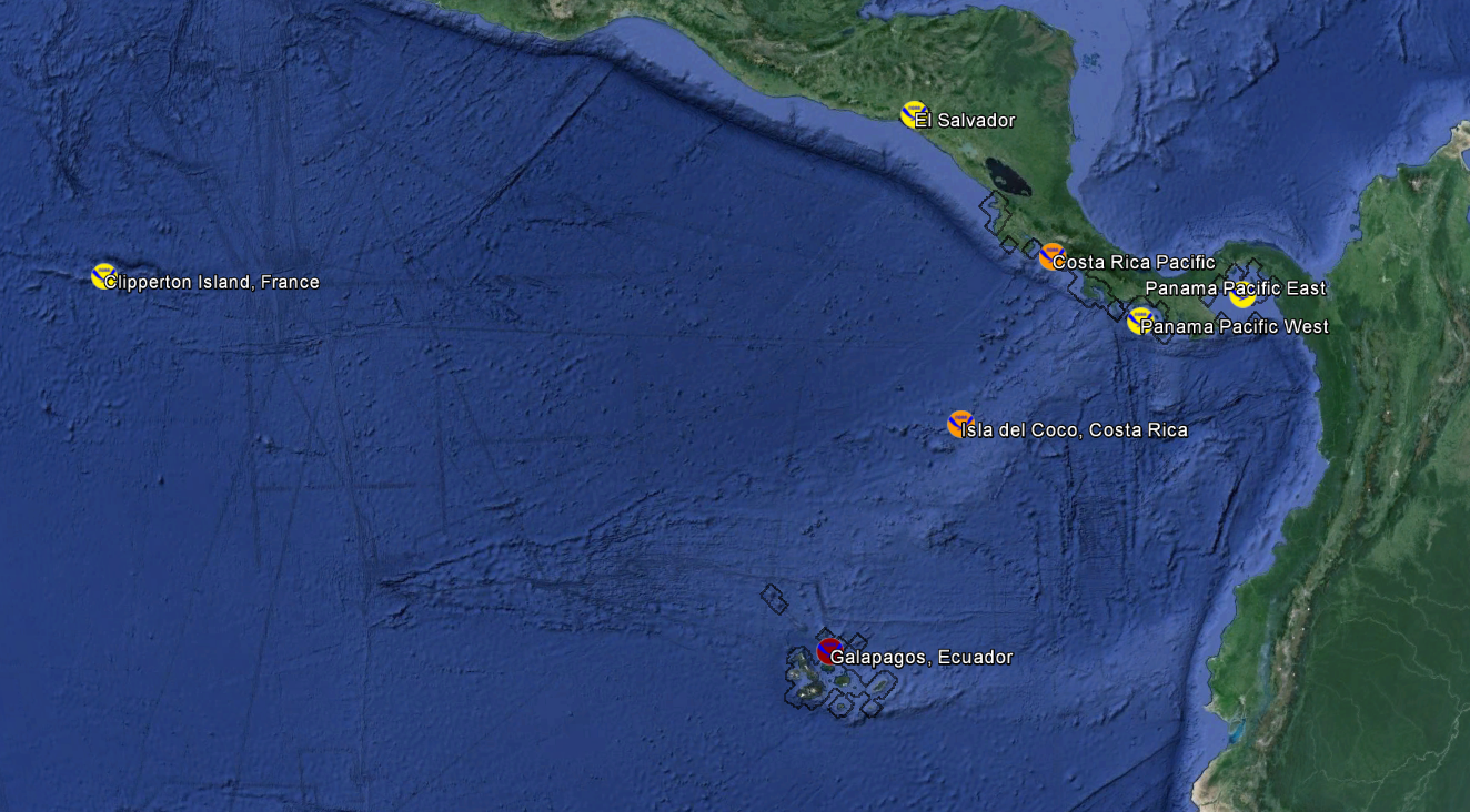 Station location chart for the region