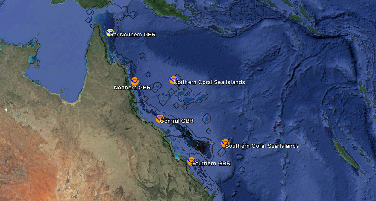 Station location chart for the region