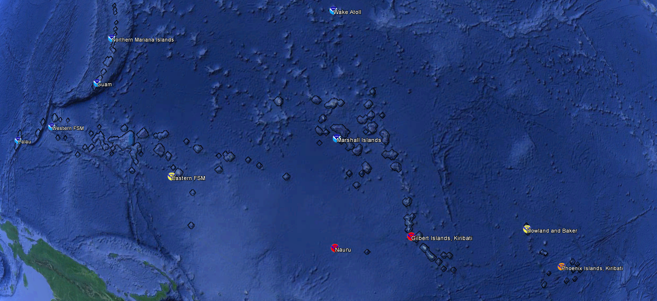 Station location chart for the region