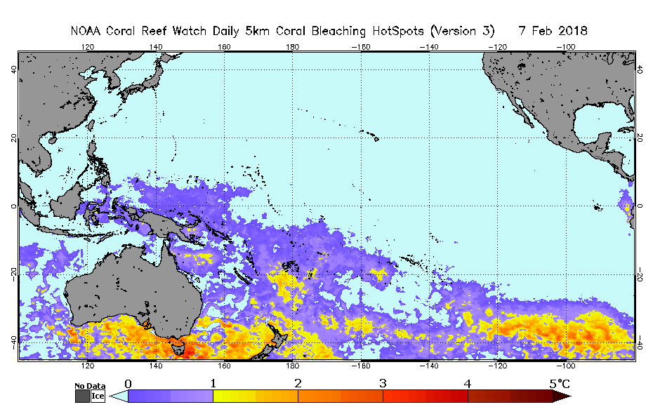 2018 Feb 07 SST Anomaly map