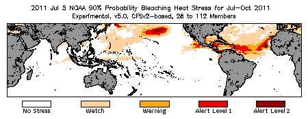 Bleaching Outlook - 90% probability