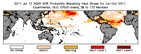 Bleaching Outlook - 90% probability