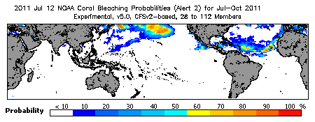 Current Bleaching Heat Stress Outlook Probability - Alert Level 2