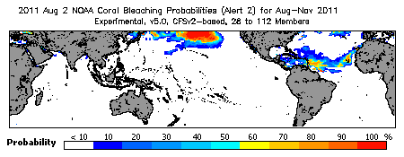 Current Bleaching Heat Stress Outlook Probability - Alert Level 2