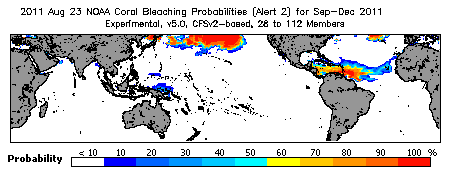 Current Bleaching Heat Stress Outlook Probability - Alert Level 2