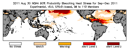 Bleaching Outlook - 90% probability