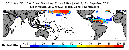 Current Bleaching Heat Stress Outlook Probability - Alert Level 2