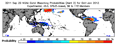 Current Bleaching Heat Stress Outlook Probability - Alert Level 2