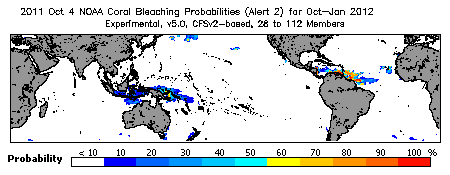 Current Bleaching Heat Stress Outlook Probability - Alert Level 2