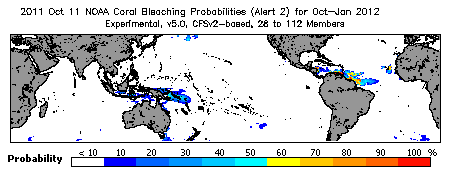 Current Bleaching Heat Stress Outlook Probability - Alert Level 2