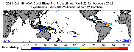 Current Bleaching Heat Stress Outlook Probability - Alert Level 2