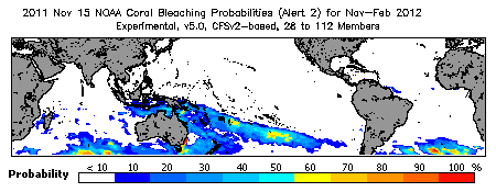 Current Bleaching Heat Stress Outlook Probability - Alert Level 2