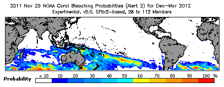 Current Bleaching Heat Stress Outlook Probability - Alert Level 2