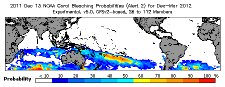 Current Bleaching Heat Stress Outlook Probability - Alert Level 2