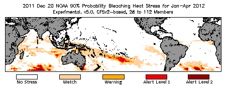 Bleaching Outlook - 90% probability