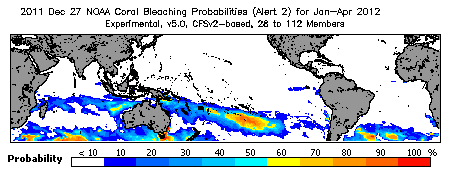 Current Bleaching Heat Stress Outlook Probability - Alert Level 2