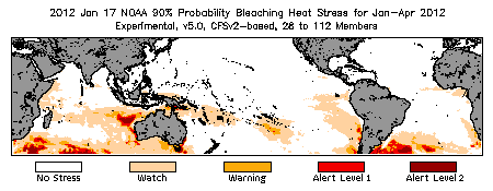 Bleaching Outlook - 90% probability