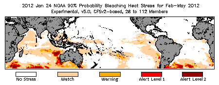 Bleaching Outlook - 90% probability