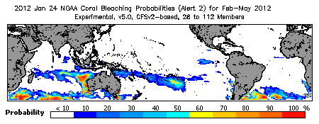 Current Bleaching Heat Stress Outlook Probability - Alert Level 2