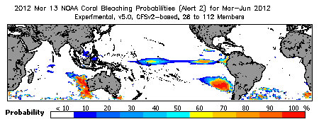 Current Bleaching Heat Stress Outlook Probability - Alert Level 2