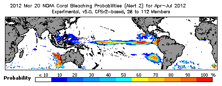 Current Bleaching Heat Stress Outlook Probability - Alert Level 2