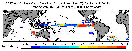 Current Bleaching Heat Stress Outlook Probability - Alert Level 2