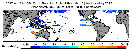 Current Bleaching Heat Stress Outlook Probability - Alert Level 2