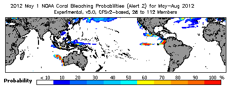 Current Bleaching Heat Stress Outlook Probability - Alert Level 2