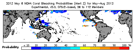 Current Bleaching Heat Stress Outlook Probability - Alert Level 2