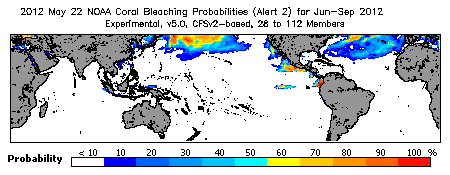 Current Bleaching Heat Stress Outlook Probability - Alert Level 2