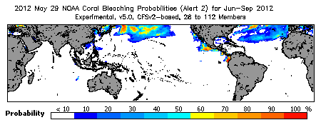 Current Bleaching Heat Stress Outlook Probability - Alert Level 2