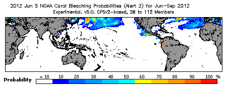 Current Bleaching Heat Stress Outlook Probability - Alert Level 2