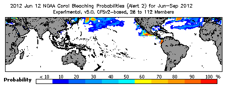 Current Bleaching Heat Stress Outlook Probability - Alert Level 2