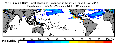 Current Bleaching Heat Stress Outlook Probability - Alert Level 2