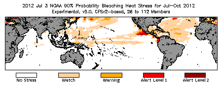 Bleaching Outlook - 90% probability