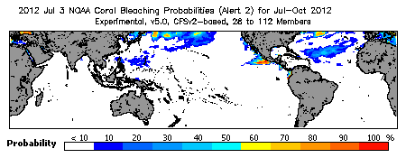 Current Bleaching Heat Stress Outlook Probability - Alert Level 2