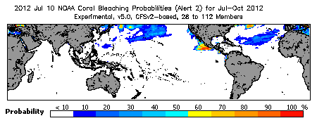 Current Bleaching Heat Stress Outlook Probability - Alert Level 2