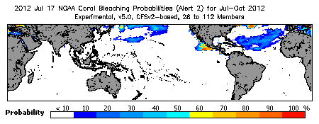 Current Bleaching Heat Stress Outlook Probability - Alert Level 2