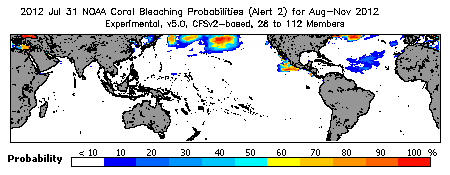 Current Bleaching Heat Stress Outlook Probability - Alert Level 2