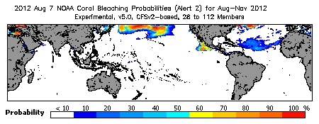 Current Bleaching Heat Stress Outlook Probability - Alert Level 2