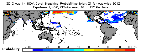 Current Bleaching Heat Stress Outlook Probability - Alert Level 2