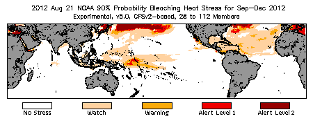 Bleaching Outlook - 90% probability